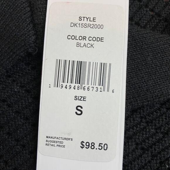 DKNY Crochet Shirt Men Size S Black Button Up Short Sleeve Preppy Festival NWT - Picture 6 of 11